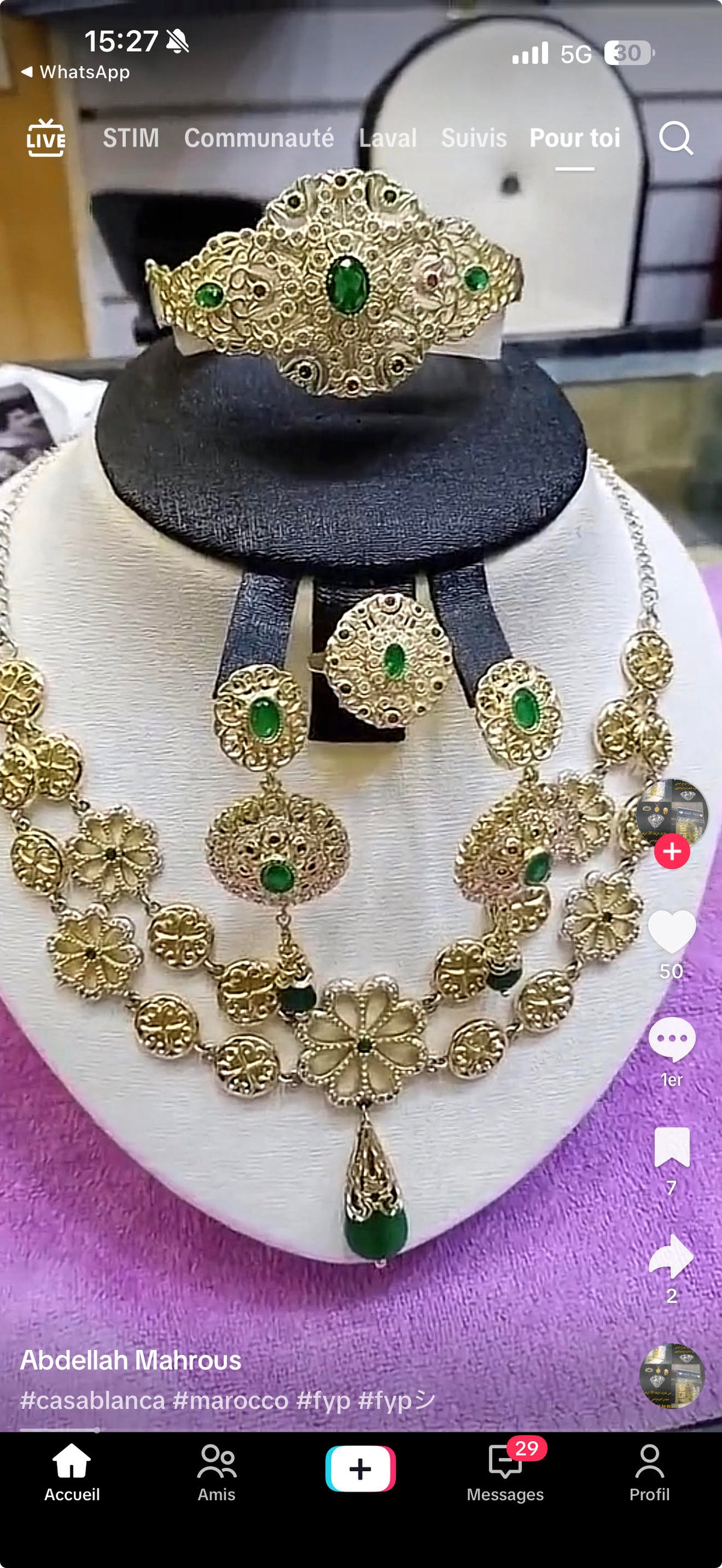 Ensemble collier pour femme